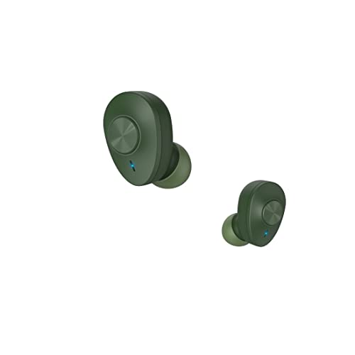 Hama Bluetooth Kopfhörer „Freedom Buddy“ (True Wireless, TWS, In Ear Kopfhörer, Wireless Kopfhörer, kabellos, Bass Boost, Kopfhörer kabellos, Earbuds, Sprachsteuerung, mit Ladebox) grün von Hama