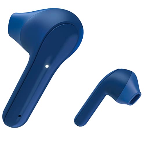 Hama Bluetooth Kopfhörer „Freedom Light“ (True Wireless In Ear Kopfhörer mit Mikrofon, Earbuds mit Ladestation, Laufzeit 28 h, kabellose Kopfhörer mit Spracherkennung und Touch Control) blau von Hama