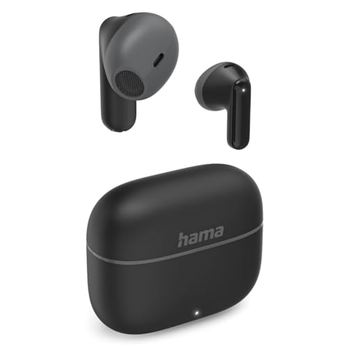 Hama Bluetooth Kopfhörer „Freedom Light II“ (True Wireless In Ear Kopfhörer mit Mikrofon, Earbuds mit Ladestation, Laufzeit 20 h, kabellose Kopfhörer mit Spracherkennung und Touch Control) schwarz von Hama