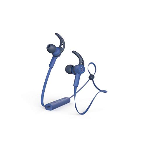 Hama Bluetooth Kopfhörer Connect (in-Ear), Wireless, binaural, Bluetooth, 20-20.0000 Hz (Mikrofon- und Kopfhörerbandbreiten), Mikrofon, Ohrbügel, Flachkabel blau von Hama