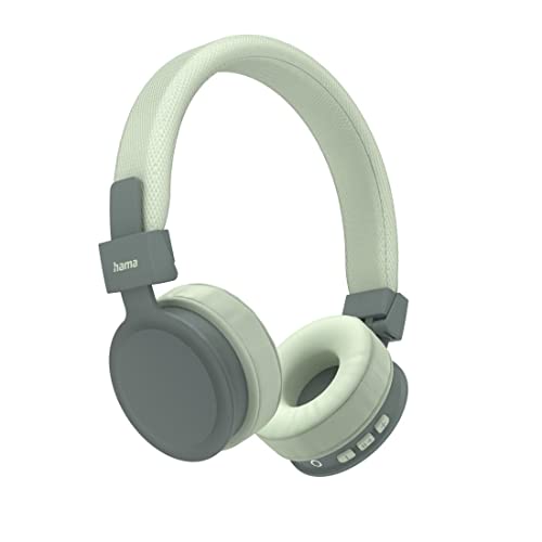 Hama Bluetooth Kopfhörer On-Ear (kabelloses Headset zum Telefonieren, Ohrhörer mit Mikrofon für 8h Gesprächszeit, Faltbare Stereo Headphones gepolstert, größenverstellbar) grün Freedom Lit von Hama