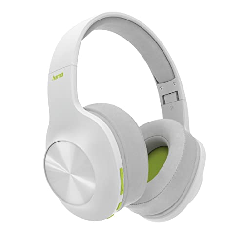 Hama Bluetooth Kopfhörer Over Ear (kabellose Kopfhörer zum Telefonieren, faltbare Earphones, Musik hören mit Bass Boost, Headset mit Mikrofon, 38h Laufzeit, Sprachsteuerung) weiß von Hama
