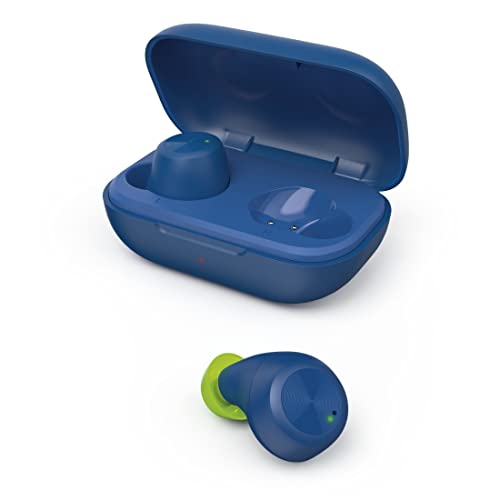 Hama Bluetooth Kopfhörer Spirit Chop (In Ear Kopfhörer mit Mikrofon, True Wireless Earbuds mit Ladestation, IPX 4, Laufzeit 16h, kabellose Kopfhörer mit Sprachsteuerung, Siri, Google) blau von Hama