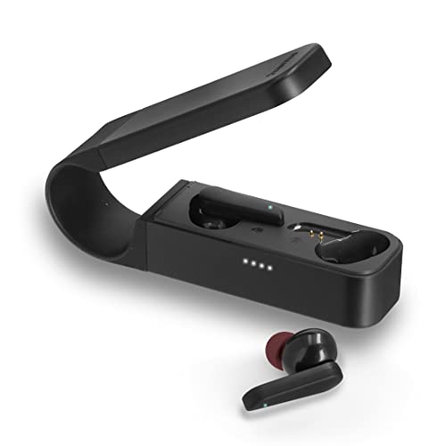 Hama Bluetooth Kopfhörer "Spirit Pocket" (In Ear Kopfhörer mit Mikrofon, True Wireless Earbuds mit Ladestation, besonders leicht, Laufzeit 30h, kabellose Kopfhörer mit Sprachsteuerung) schwarz von Hama