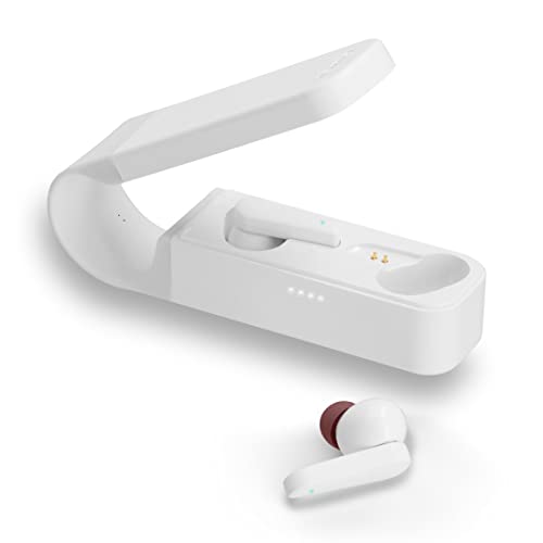 Hama Bluetooth Kopfhörer Spirit Pocket (In Ear Kopfhörer mit Mikrofon, True Wireless Earbuds mit Ladestation, besonders leicht, Laufzeit 30h, kabellose Kopfhörer mit Sprachsteuerung) weiß von Hama