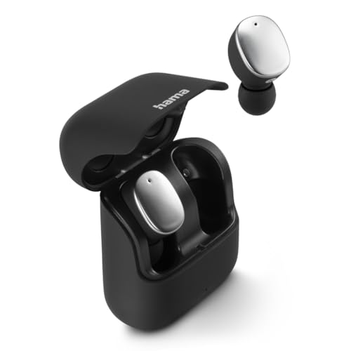 Hama Bluetooth Kopfhörer "Spirit Pure" (In Ear Kopfhörer mit Mikrofon, True Wireless Earbuds mit Ladestation, IPX5 spritzwassergeschützt, 25h Akku, kabellose Kopfhörer mit Sprachsteuerung) schwarz von Hama