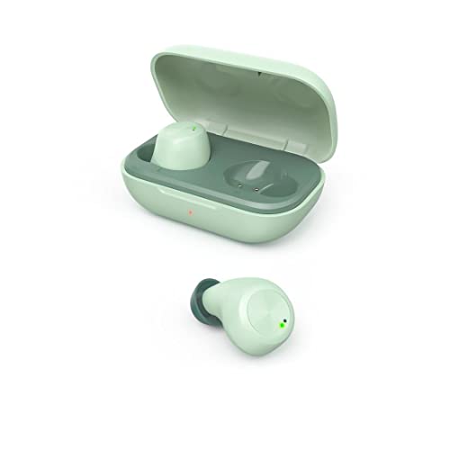Hama Bluetooth Kopfhörer kabellos (In-Ear Ohrhörer mit Mikrofon, Sport Kopfhörer spritzwassergeschützt IPX4, leichte Headphones ohne Kabel mit Ladebox, True Wireless Headset, bis zu 14h Akku) mintgrün von Hama