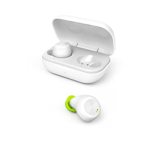 Hama Bluetooth Kopfhörer kabellos (In-Ear Ohrhörer mit Mikrofon, Sport Kopfhörer spritzwassergeschützt IPX4, leichte Headphones ohne Kabel mit Ladebox, True Wireless Headset, bis zu 14h Akku) weiß von Hama