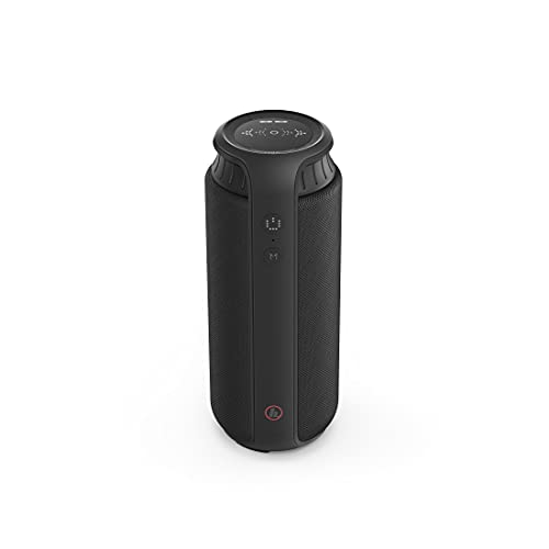 Hama Bluetooth Lautsprecher Pipe 2.0 spritzwassergeschützt (Tragbare Bluetooth Box mit Touch Panel, Musikbox wassergeschützt nach IPX4, 24 W, Aux, 12 h Spielzeit, True Wireless Stereo) schwarz von Hama