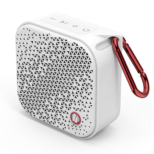 Hama Bluetooth Lautsprecher Pocket 2.0 wasserdicht (Kompakte, kleine Bluetooth Box, IPX7 Musikbox wasserfest, 14 h Spielzeit, AUX, Freisprecheinrichtung, 3.5 W, leichter Speaker mit Karabiner) weiß von Hama