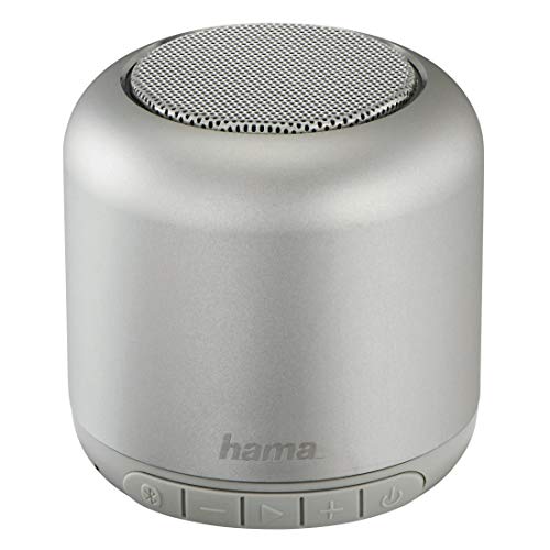 Hama Bluetooth Lautsprecher mit Akku (3W Musikbox, 8h Spielzeit, schnelles Aufladen in 2h, Mini Bluetooth Box mit 10m Reichweite, tragbar, kabellos, AUX, Mikrofon, Freisprechfunktion) silber von Hama