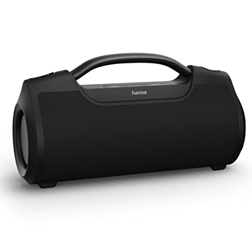 Hama Bluetooth Musikbox "SoundBarrel" (Bluetooth Lautsprecher wasserdicht nach IPX6, tragbare Musikbox 60 W, 12h Akku, Power Pack) schwarz von Hama