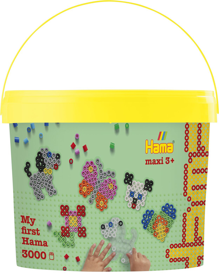 Hama Bügelperlen maxi + 4 Stiftplatten, im Eimer Hama Bügelperlen maxi + 4 Stiftplatten, im Eimer von hama bügelperlen