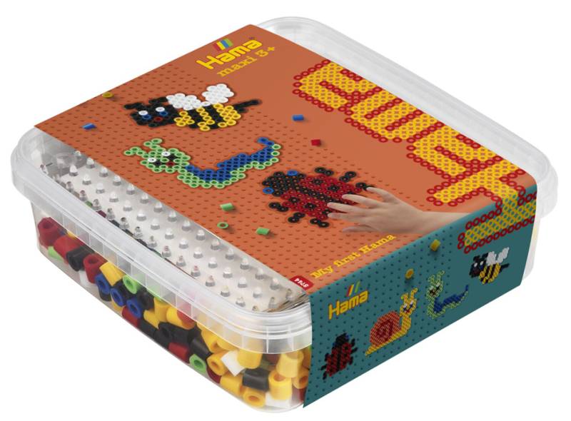 Hama Bügelperlen maxi + Stiftplatte , Krabbeltiere, , in Box von hama bügelperlen