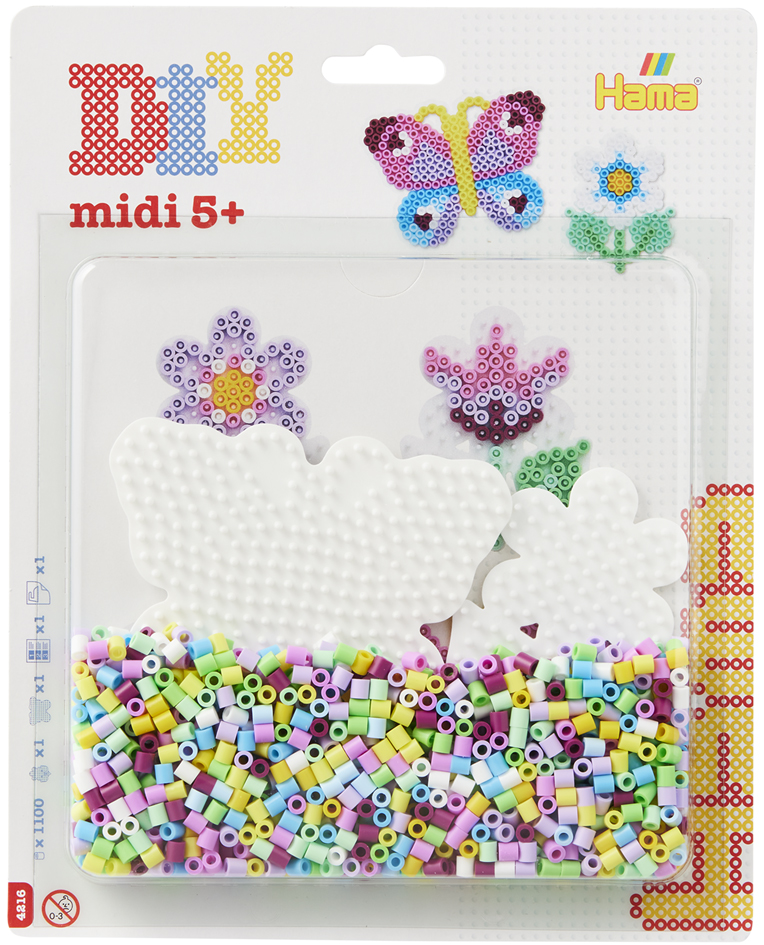 Hama Bügelperlen midi , Schmetterling/Kleine Blume, , Blister Hama Bügelperlen midi , Schmetterling/Kleine Blume, , Blister von hama bügelperlen