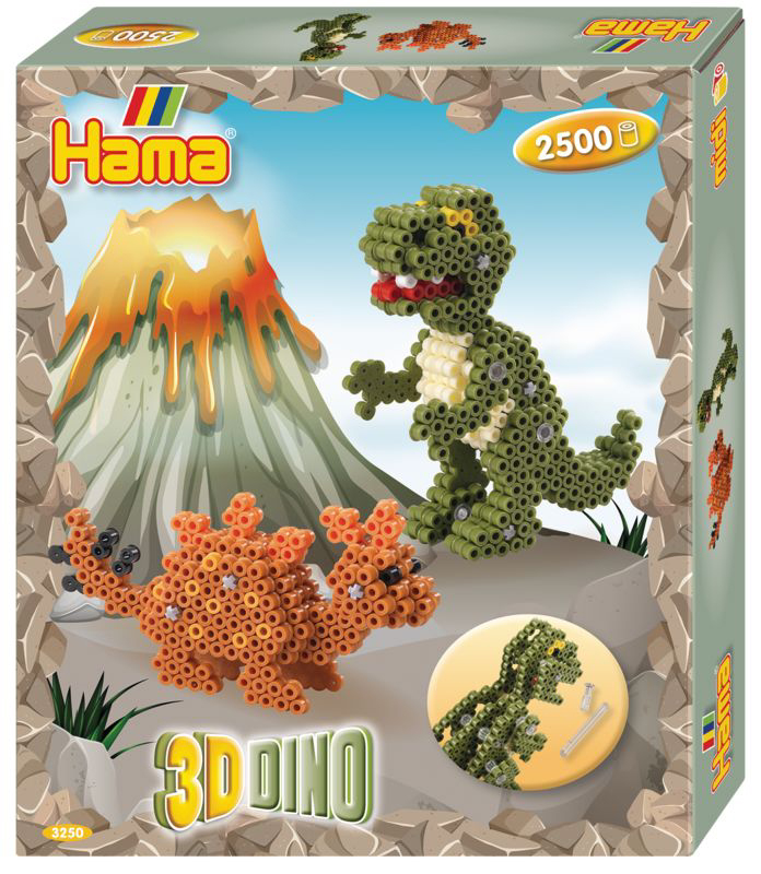 Hama Bügelperlen midi 3D , Dinos, , Geschenkpackung von Hama