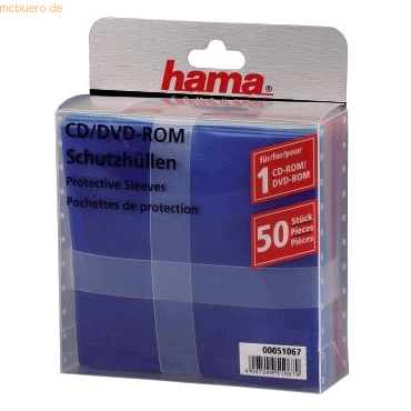 Hama CD/DVD-Hüllen PP farbig sortiert VE=50 Stück Hama CD/DVD-Hüllen PP farbig sortiert VE=50 Stück von Hama