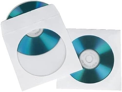 Hama CD/DVD Papier-Schutzhüllen, Weiß, 100er-Pack von Hama