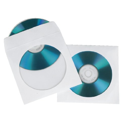 Hama CD/DVD Papier-Schutzhüllen, Weiß, 50er-Pack von Hama