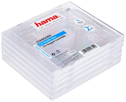 Hama CD-Doppel-Leerhülle Standard, 5er-Pack, transparent von Hama