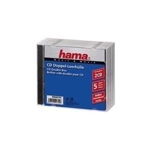 Hama CD Double Jewel Case Standard - Behälter CD-Aufbewahrung - Kapazität: 2 CD - durchsichtig (Packung mit 5) (44745) von Hama