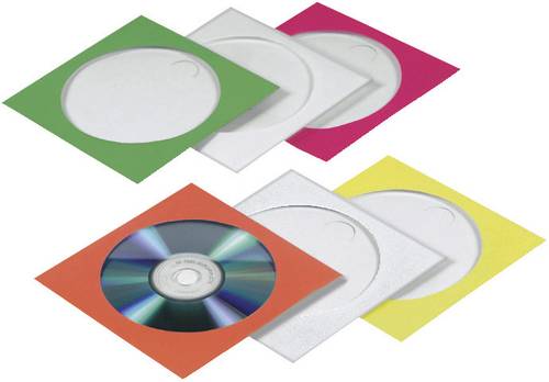 Hama CD Hülle 00078369 1 CD/DVD/Blu-Ray Rot, Grün, Blau, Orange, Gelb Papier 100St. von Hama