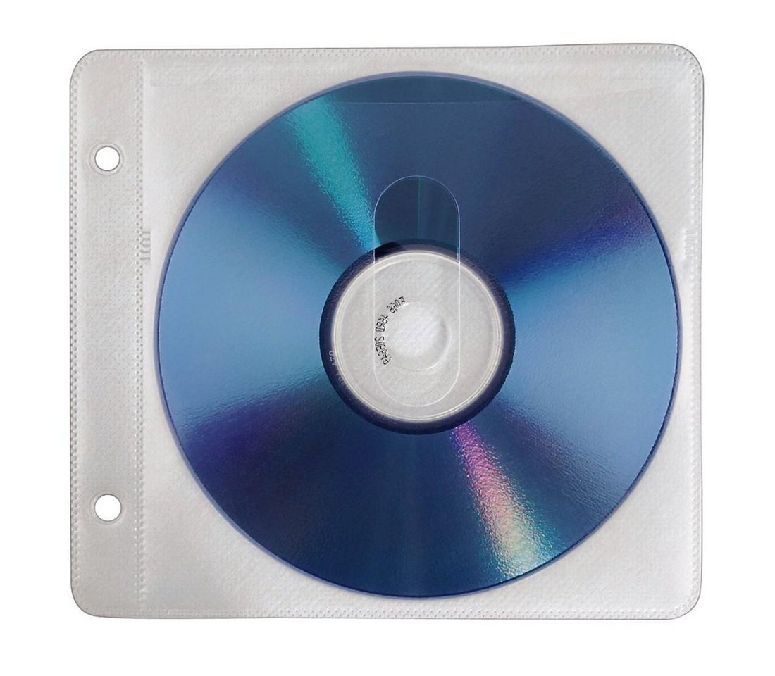 Hama CD-Hülle CD, DVD Ringbuch Hüllen, 50er Pack, Weiß, Schutzcase zum Einheften von Hama