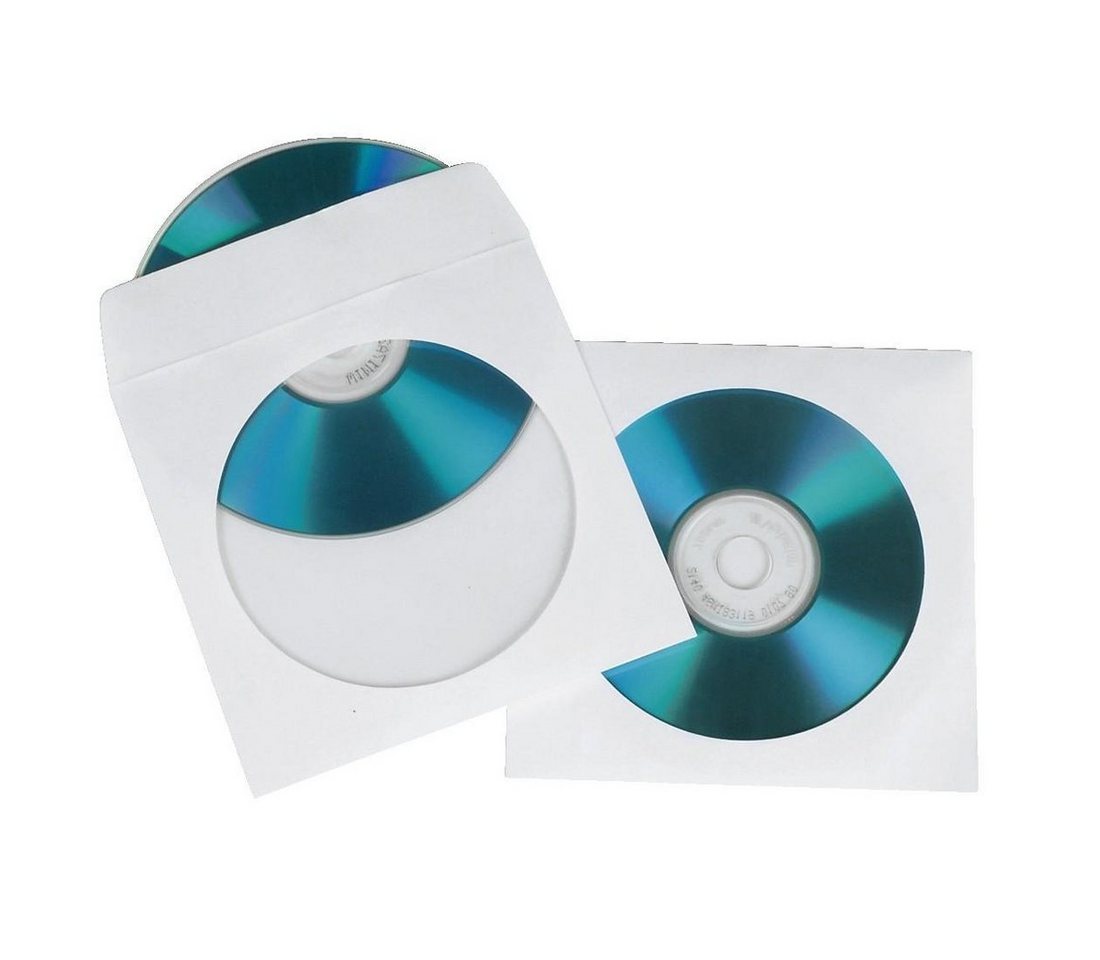 Hama CD-Hülle CD-, DVD Papier Schutzhüllen, Weiß, 100er Pack, Leerhülle aus Papier von Hama