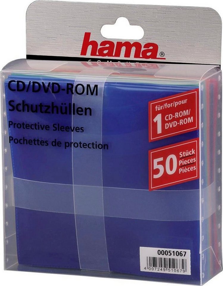 Hama CD-Hülle CD-/DVD-Schutzhüllen 50, Farbig von Hama