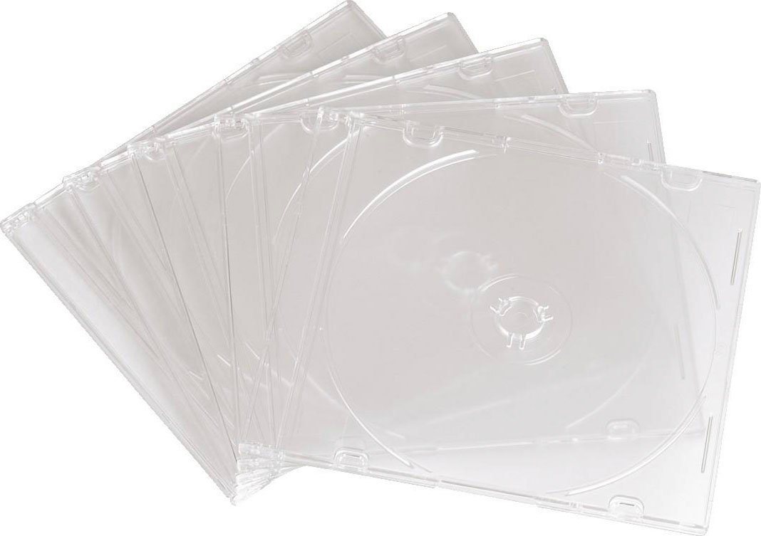 Hama CD-Hülle CD-Leerhülle Slim, 25er-Pack, Transparent, DVD CD Leerhülle von Hama