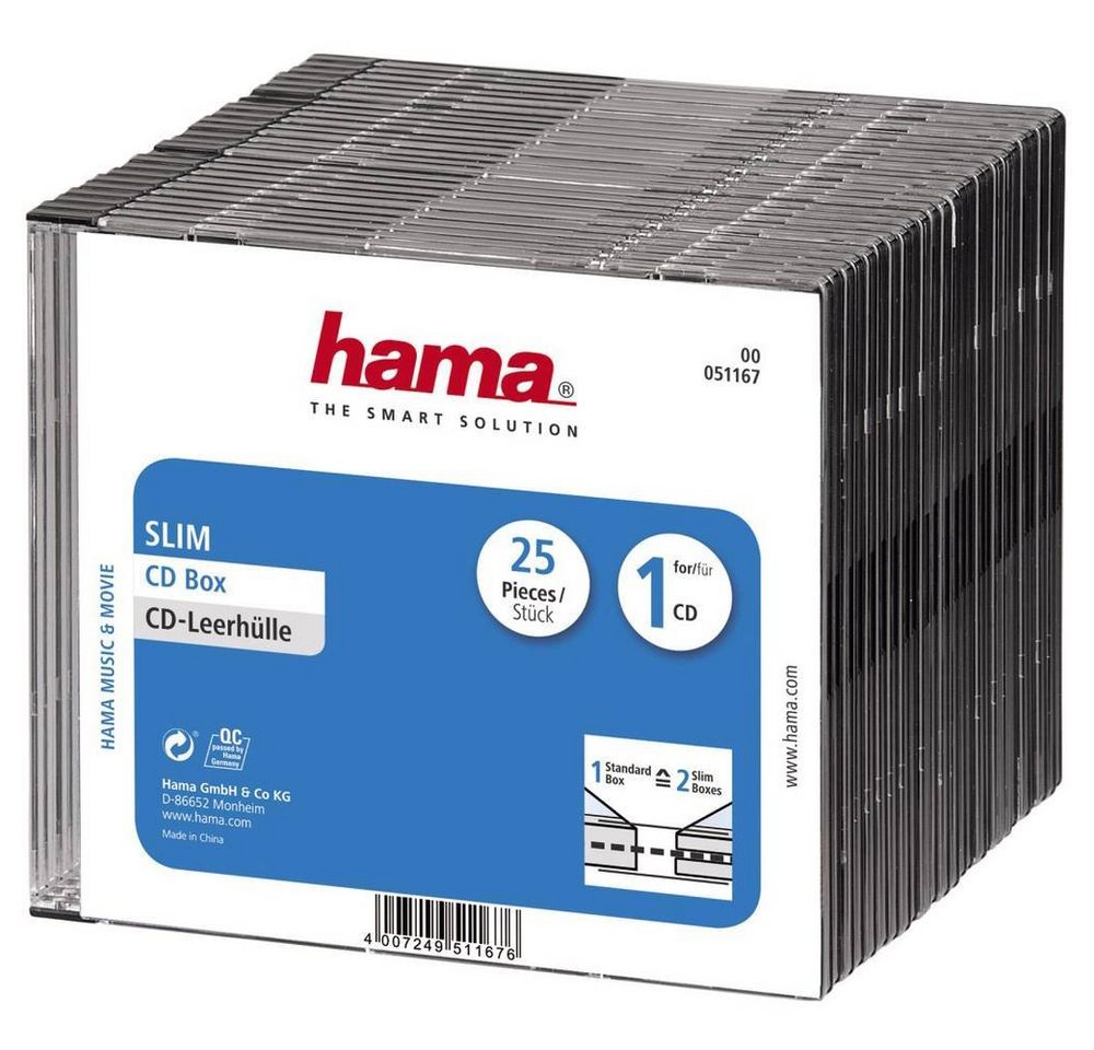 Hama CD-Hülle CD-Leerhülle Slim, 25er-Pack, Transparent Hama CD-Hülle CD-Leerhülle Slim, 25er-Pack, Transparent von Hama