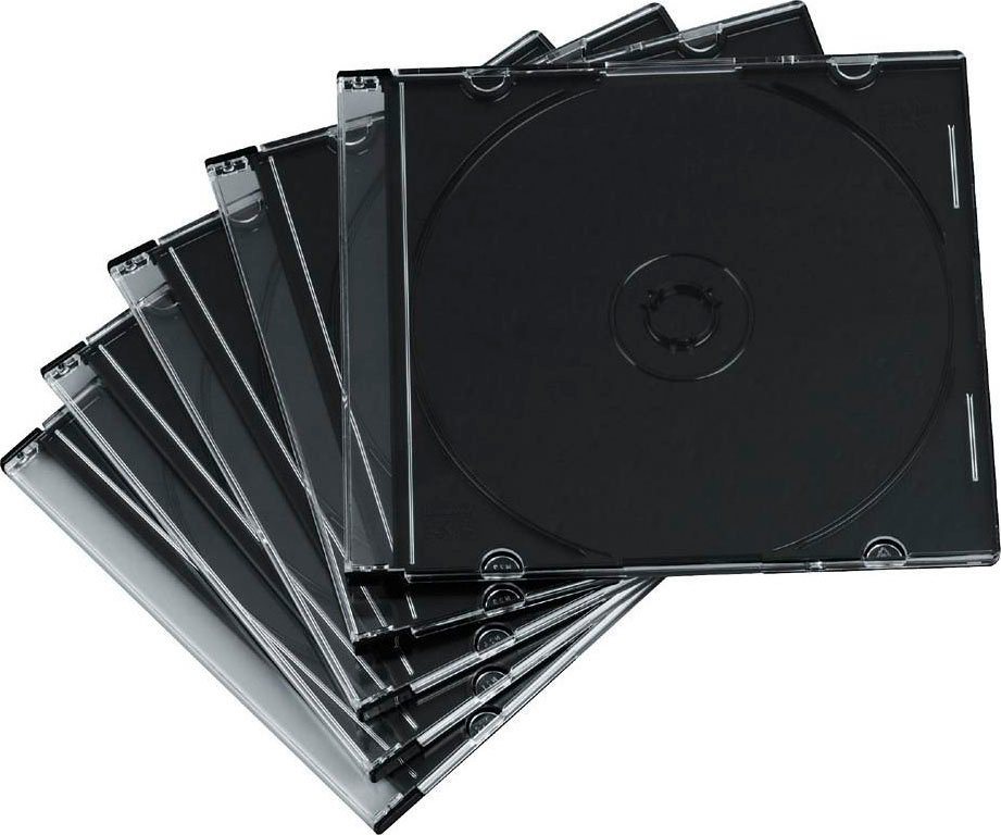 Hama CD-Hülle CD-Leerhülle Slim, 50er-Pack, Transparent/Schwarz schmal von Hama
