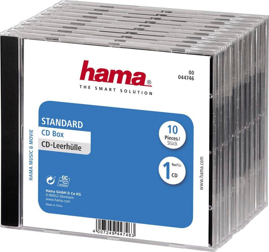 Hama CD-Hülle CD-Leerhülle Standard, 10er-Pack, Transparent/Schwarz von Hama