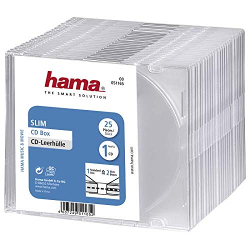 Hama CD-Leerhülle Slim, 25er-Pack, Transparent von Hama