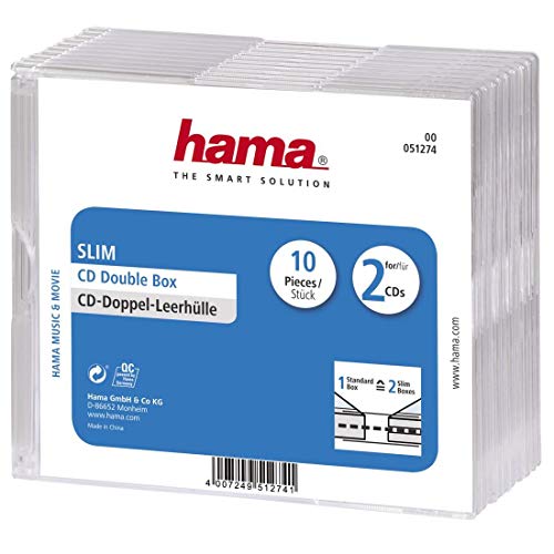 Hama CD-Leerhülle Slimline, Transparent, 10er-Pack von Hama