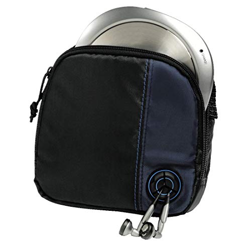 Hama CD-Player-Tasche für Discman und 3 CDs (mit Kabelausgang und Gürtelschlaufe) schwarz/blau von Hama