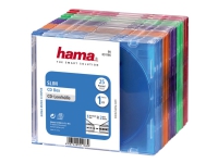 Hama CD Slim Box Pack of 25, Coloured, 1 Disks, Mehrfarben, Kunststoff von Hama