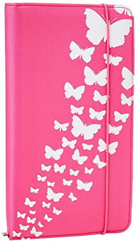 Hama CD Tasche Up to Fashion (für 48 Discs, CD / DVD / Blu-ray / Hörbücher, Mappe zur Aufbewahrung, platzsparend für Auto und Zuhause, Mit Schmetterlingsmotiv) Pink von Hama