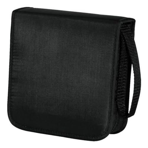 Hama CD Tasche für 40 Discs/CD/DVD/Blu-ray (Mappe zur Aufbewahrung, platzsparend für Auto und Zuhause, Transport-Hüllen) Schwarz von Hama