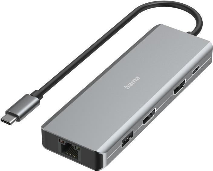 Hama CONNECT2Media - USB Typ-C - HDMI - RJ-45 - USB 3.2 Gen 1 (3.1 Gen 1) Type-A - USB 3.2 Gen 2 (3.1 Gen 2) Type-C - 5000 Mbit/s - 4096 x 2160 Pixel - Anthrazit - Aluminium (00200142) von Hama