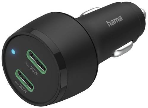 Hama Car Charger 45W USB-Ladegerät 45W KFZ, LKW Ausgangsstrom (max.) 3000mA Anzahl Ausgänge: 2 x U von Hama