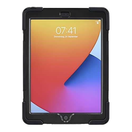 Hama Case für iPad Gen. 7/8/9, 2019 2020 2021, 25,91 cm 10.2 Zoll (Tablet-Hülle mit Handschlaufe & Schultergurt, 360° Drehscheibe, Schutzhülle mit integrierter Stiftschlaufe & Standfunktion) schwarz von Hama