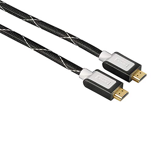 Hama Cavo HDMI M/M HDMI, 1,5 m-high Speed mit Ethernet HDMI, Stoff, Gold Stecker, Bulk von Hama