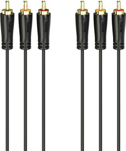 Hama Cinch AV Anschlusskabel [3x Cinch-Stecker - 3x Cinch-Stecker] 1.5m Schwarz von Hama