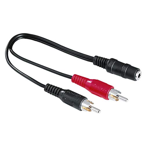 Hama Cinch auf Klinke Audio-Adapter (Sound Kabel-Adapter mit 2x Cinch-Stecker und 3,5 mm-Klinken-Kupplung, 10 cm Länge) von Hama