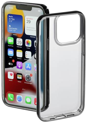 Hama Clear&Chrome Backcover Apple iPhone 13 Pro Schwarz (transparent) Induktives Laden von Hama