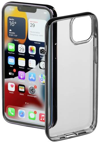 Hama Clear&Chrome Backcover Apple iPhone 13 Schwarz (transparent) Induktives Laden von Hama