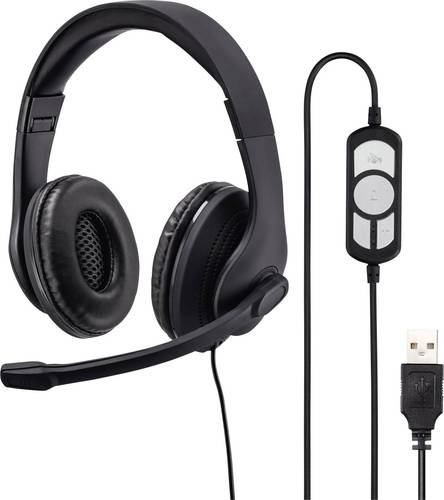 Hama Computer On Ear Headset kabelgebunden Stereo Schwarz Lautstärkeregelung, Mikrofon-Stummschaltu von Hama