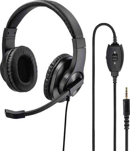 Hama Computer Over Ear Headset kabelgebunden Stereo Schwarz Lautstärkeregelung, Mikrofon-Stummschal von Hama