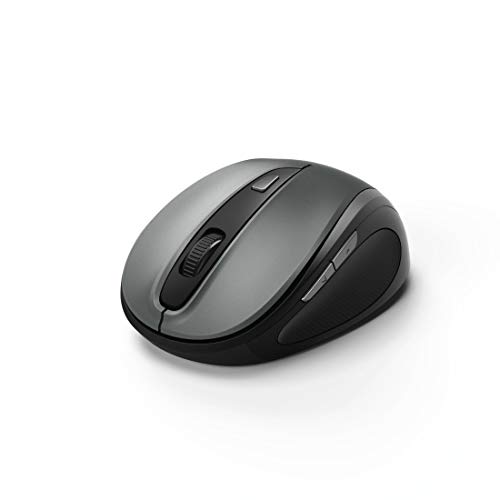 Hama Computermaus kabellos (Funkmaus mit 6 Tasten für PC, Laptop und Notebook, optische Maus mit ergonomischer Form für Rechtshänder, Empfindlichkeit verstellbar zw. 800/1200/1600 dpi) grau von Hama